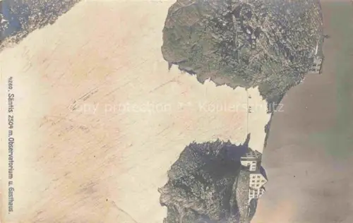 AK / Ansichtskarte Saentis 2504m Appenzell AR mit Observatorium und Berggasthaus