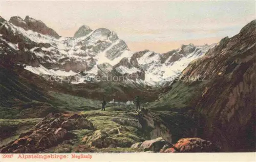 AK / Ansichtskarte Meglisalp Megglisalp 1520m Altmann Saentis AR Panorama Alpsteingebirge
