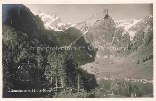 AK / Ansichtskarte Appenzeller Land IR Panorama Seealpsee mit Saentis-Massiv Appenzeller Alpen