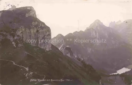 AK / Ansichtskarte Appenzeller Land IR Hoher Kasten Berggasthaus mit Saembtis-See Appenzeller Alpen