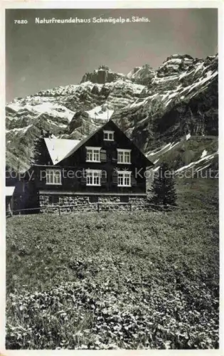 AK / Ansichtskarte Schwaegalp Nesslau Appenzell AR Naturfreundehaus am Saentis Appenzeller Alpen