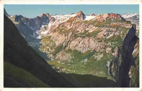 AK / Ansichtskarte Meglisalp Megglisalp 1520m Altmann Saentis AR Panorama Blick ins Tal Route zum Saentisgipfel Appenzeller Alpen