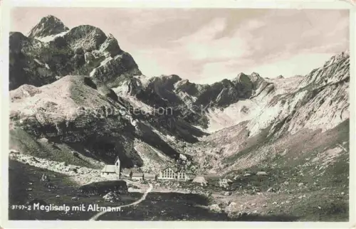 AK / Ansichtskarte Meglisalp Megglisalp 1520m Altmann Saentis AR Panorama Blick auf Altmann Appenzeller Alpen