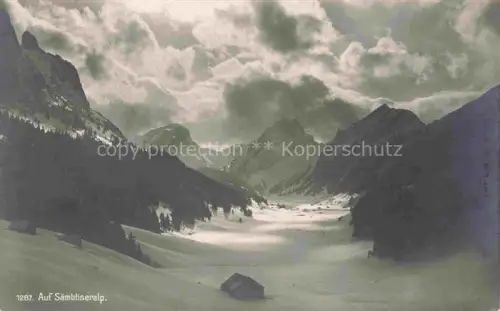 AK / Ansichtskarte Saembtiseralp Appenzeller Alpen AI Landschaftspanorama im Winter Appenzeller Alpen
