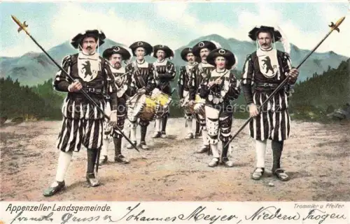 AK / Ansichtskarte Appenzell-Stadt IR Appenzeller Landsgemeinde Trommler und Pfeifer