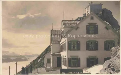 AK / Ansichtskarte Saentis 2504m Appenzell AR Berggasthaus Hotel Observatorium