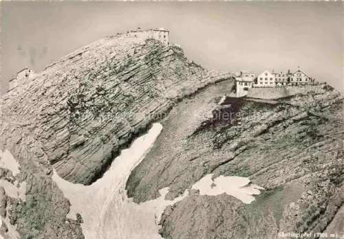AK / Ansichtskarte Saentis 2504m Appenzell AR Berghotel Observatorium Appenzeller Alpen
