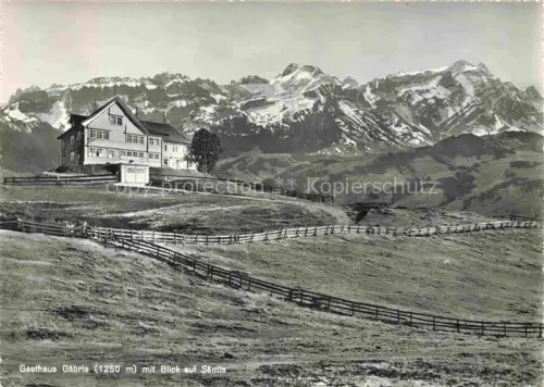 AK / Ansichtskarte Gais Appenzell AR Gasthaus Gaebris mit Blick auf Saentis Appenzeller Alpen