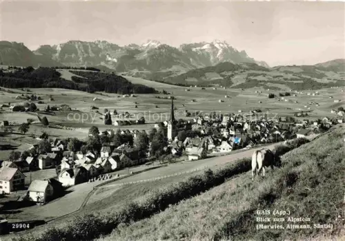 AK / Ansichtskarte Gais Appenzell AR Panorama Blick zum Alpstein Marwies Altmann Saentis Appenzeller Alpen