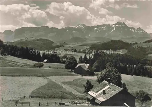 AK / Ansichtskarte Teufen Appenzell AR Panorama Blick gegen Saentis Appenzeller Alpen