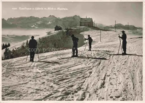 AK / Ansichtskarte Gais Appenzell AR Berggasthaus zum Gaebris Blick zum Alpstein Skipiste Wintersport