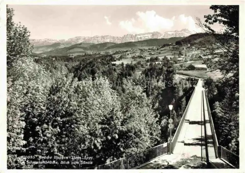 AK / Ansichtskarte Haggen-Stein Appenzell AR Schwanenbruecke Blick zum Saentis