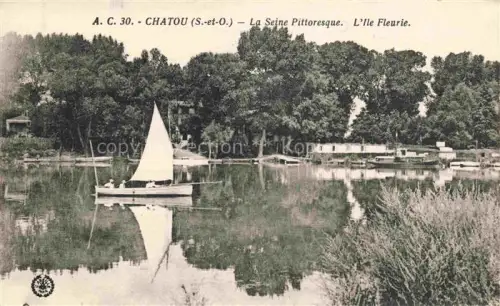 AK / Ansichtskarte Chatou Saint-Germain-en-Laye 78 Yvelines La Seine Pittoresque L'Ile Fleurie