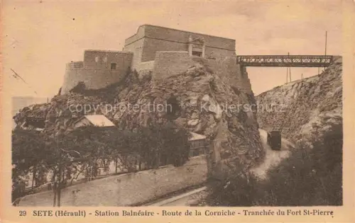 AK / Ansichtskarte SETE Cette Montpellier 34 Herault Station Balneaire Route de la Corniche Tranchee du Fort St Pierre