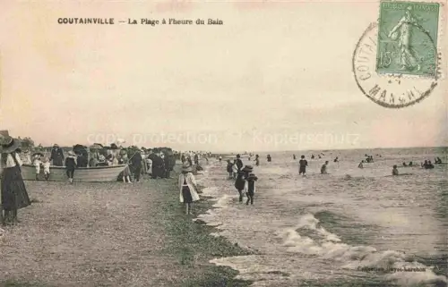 AK / Ansichtskarte COUTAINVILLE Agon-Coutainville Coutances 50 Manche La Plage a l'heure du Bain