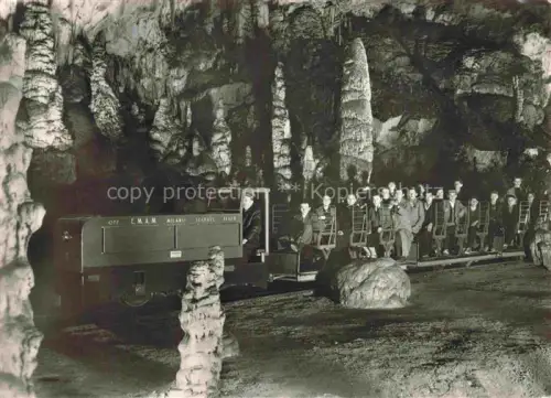 AK / Ansichtskarte Kleinbahn Liliputbahn Eisenbahn-- Postojnska Jama Slovenija Jugoslavija