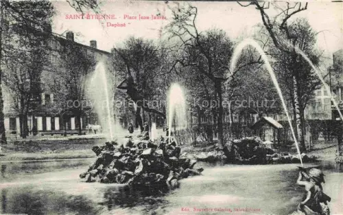 AK / Ansichtskarte SAINT-ETIENNE  ST-ETIENNE 42 Loire Place-Jean-Jaurès Daphné Brunnen Skulptur Park Baeume Rue-Michel-Laval
