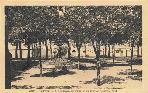 AK / Ansichtskarte ROANNE 42 Loire Promenades-Populle Bruecke Park Brunnen Baeume Allee
