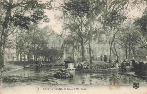 AK / Ansichtskarte SAINT-ETIENNE  ST-ETIENNE 42 Loire Square-Marengo Teich Brunnen Baeume Passanten Park