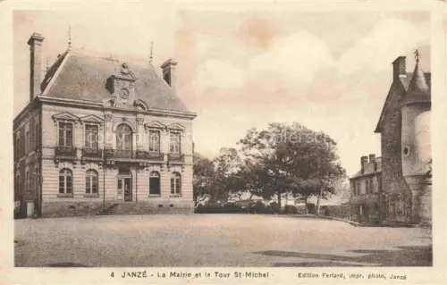 AK / Ansichtskarte Janze RENNES Ille-et-Vilaine Mairie Tour-St-Michel Rathaus Turm Platz