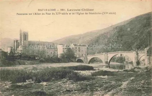 AK / Ansichtskarte Lavoute-Chilhac BRIOUDE 43 Haute-Loire Allier Pont-du-XIVe-Siècle Eglise-des-Bénédictins Bruecke Fluss Kirche Benediktiner Dorf