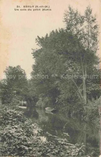 AK / Ansichtskarte Esbly MEAUX 77 Seine-et-Marne Petit-Morin Fluss Boot Ufer Baeume Spiegelung Natur