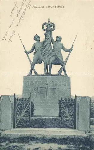 AK / Ansichtskarte Craonne LAON 02 Aisne Monument-d Hurtebize Kriegerdenkmal Soldaten-Skulpturen Speere Kranz 1814-1914 Schmiedeeisengitter Denkmal