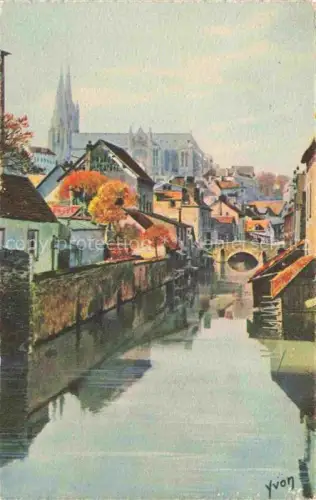 AK / Ansichtskarte CHARTRES 28 Eure-et-Loir L Eure Pont-Saint-Hilaire Kathedrale Fluss Bruecke Haeuser Herbstlaub Altstadt