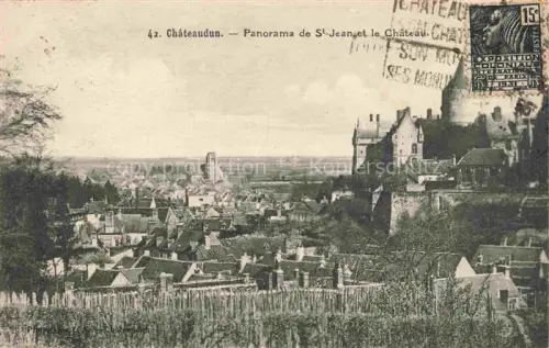 AK / Ansichtskarte CHATEAUDUN  28 Eure-et-Loir Panorama-de-St-Jean Château Stadtpanorama Weinreben Daecher Felder Rue-Noël-Parfait
