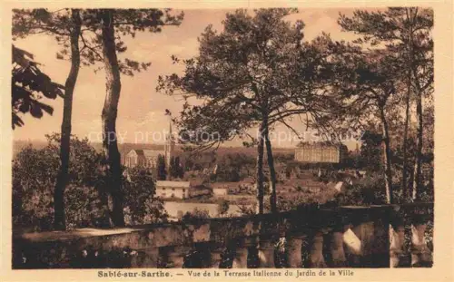AK / Ansichtskarte Sable-sur-Sarthe La FLECHE 72 Sarthe Terrasse-Italienne Jardin-de-la-Ville Kirche Kiefern Daecher Stadtpanorama