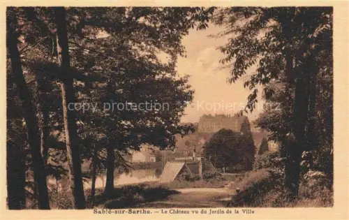 AK / Ansichtskarte Sable-sur-Sarthe La FLECHE 72 Sarthe Chateau Jardin-de-la-Ville Baeume Park Fluss Weg