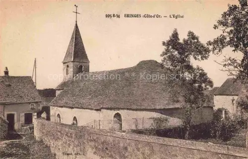 AK / Ansichtskarte Eringes Montbard 21 Cote-d Or Kirche Glockenturm Romanisch Dorfkirche Mauer Baeume Schieferdach