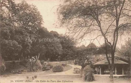 AK / Ansichtskarte VICHY 03 Allier Parc-des-Célestins Pavillon Baeume Park Weg Buesche tropische-Pflanzen