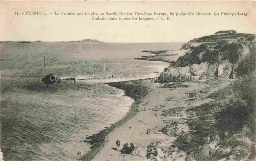AK / Ansichtskarte PAIMPOL Saint-Brieuc 22 Cotes-d Armor Falaise La-Paimpoolaise Théodore-Botrel Kueste Klippen Meer Strand