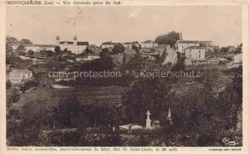 AK / Ansichtskarte Montcabrier CAHORS 46 Lot Dorfansicht Kirche Kreuz Huegel Baeume Felder Foire-Saint-Louis