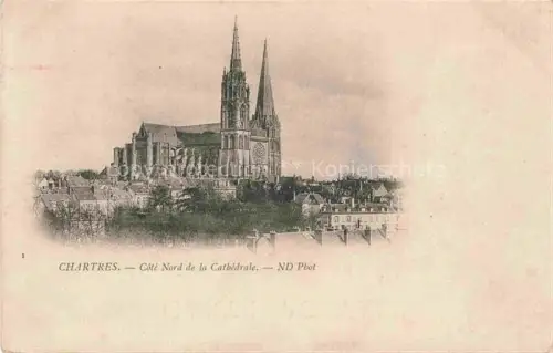 AK / Ansichtskarte CHARTRES 28 Eure-et-Loir Cathédrale-Notre-Dame Côté-Nord Kathedrale Gotik Tuerme Stadtansicht Daecher