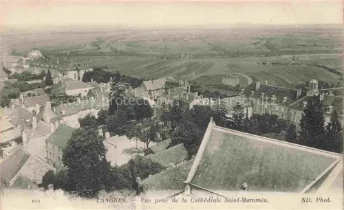 AK / Ansichtskarte LANGRES 52 Haute-Marne Vue-de-la-Cathédrale-Saint-Mammès Daecher Altstadt Felder Panorama erhoehte-Perspektive Baeume