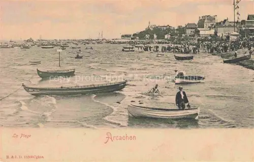 AK / Ansichtskarte ARCACHON 33 Gironde La-Plage Strand Boote Meer Badegaeste Fischer Haeuser Strandszene