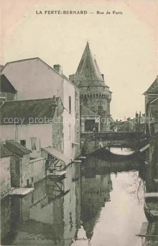 AK / Ansichtskarte La Ferte-Bernard MAMERS 72 Sarthe Rue-de-Paris Kanal Turm Bruecke mittelalterlich Haeuser Wasser Stadtgraben