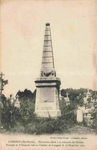 AK / Ansichtskarte Longeau-Percey 52-Haute-Marne Monument-aux-morts Obelisk Kriegerdenkmal Friedhof Grabkreuze Soldaten 1870