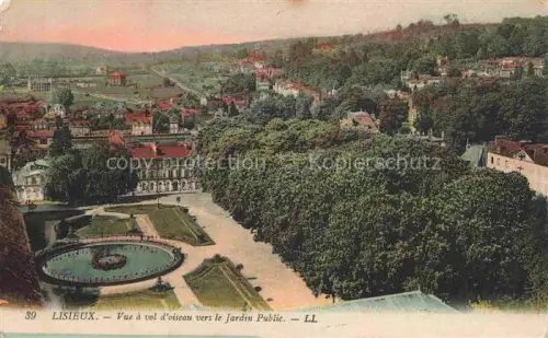 AK / Ansichtskarte LISIEUX 14 Calvados Jardin-Public Brunnen Park Vogelperspektive Baeume Villen Huegellandschaft