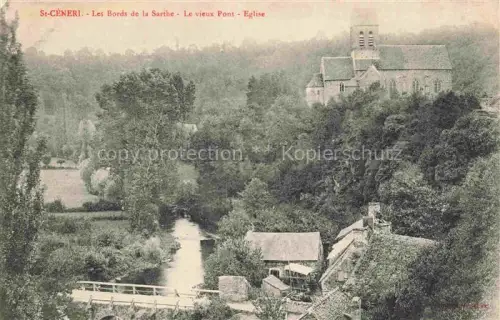 AK / Ansichtskarte St-Ceneri-le-Gerei Alencon 61 Orne Sarthe Vieux-Pont Église Fluss Felsen Baeume Muehle Haeuser