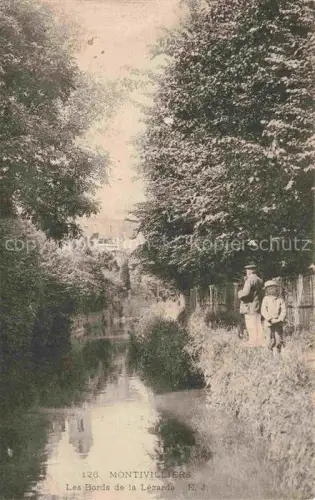 AK / Ansichtskarte Montivilliers LE HAVRE 76 Seine-Maritime Lézarde Fluss Baeume Mann Kind Ufer Spaziergang