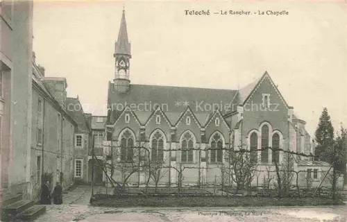 AK / Ansichtskarte Teloche LE MANS 72 Sarthe Le-Rancher Chapelle Kirchturm Gebaeude Hof Frau Baeume