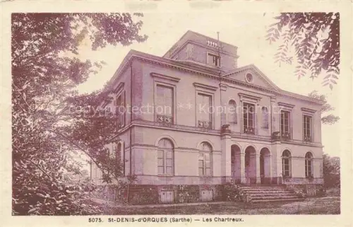 AK / Ansichtskarte St-Denis-d Orques LA FLECHE 72 Sarthe Les-Chartreux Villa Herrenhaus Saeulenvorbau Treppe Baeume