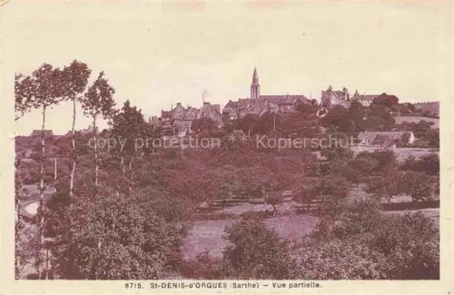 AK / Ansichtskarte St-Denis-d Orques LA FLECHE 72 Sarthe Kirchturm Daecher Haeuser Baeume Huegel Weide Dorf