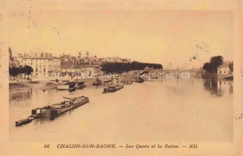 AK / Ansichtskarte CHALON-SUR-SAONE 71 Saone-et-Loire Les-Quais Saône Bruecke Lastkaehne Boote Ufer Haeuser