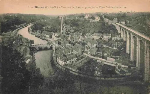 AK / Ansichtskarte DINAN 22 Cotes-d Armor Tour-Sainte-Catherine Rance Viadukt Bruecke Haeuser Fluss Daecher