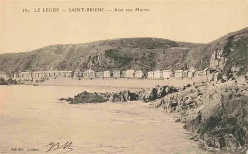 AK / Ansichtskarte SAINT-BRIEUC Saint-Brieux 22 Cotes-d Armor Anse-aux-Moines Badehuetten Klippen Meer Le-Légué Kueste Felsen Strand