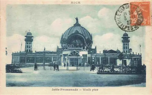 AK / Ansichtskarte NICE   Nizza 06 Alpes-Maritimes Jetée-Promenade Walk-pier Kuppel Minarette Jugendstil Passanten